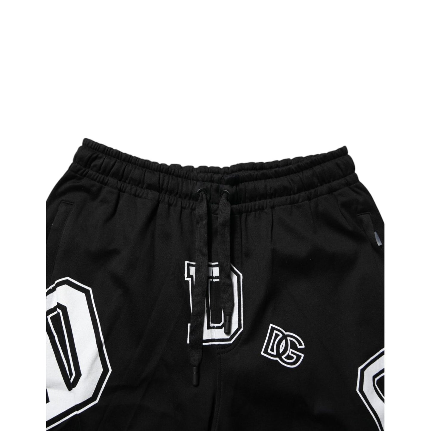 Dolce & Gabbana Black Logo Print Cotton Casual Bermuda Short