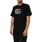Dolce & Gabbana Black Logo Print Cotton Crew Neck T-shirt