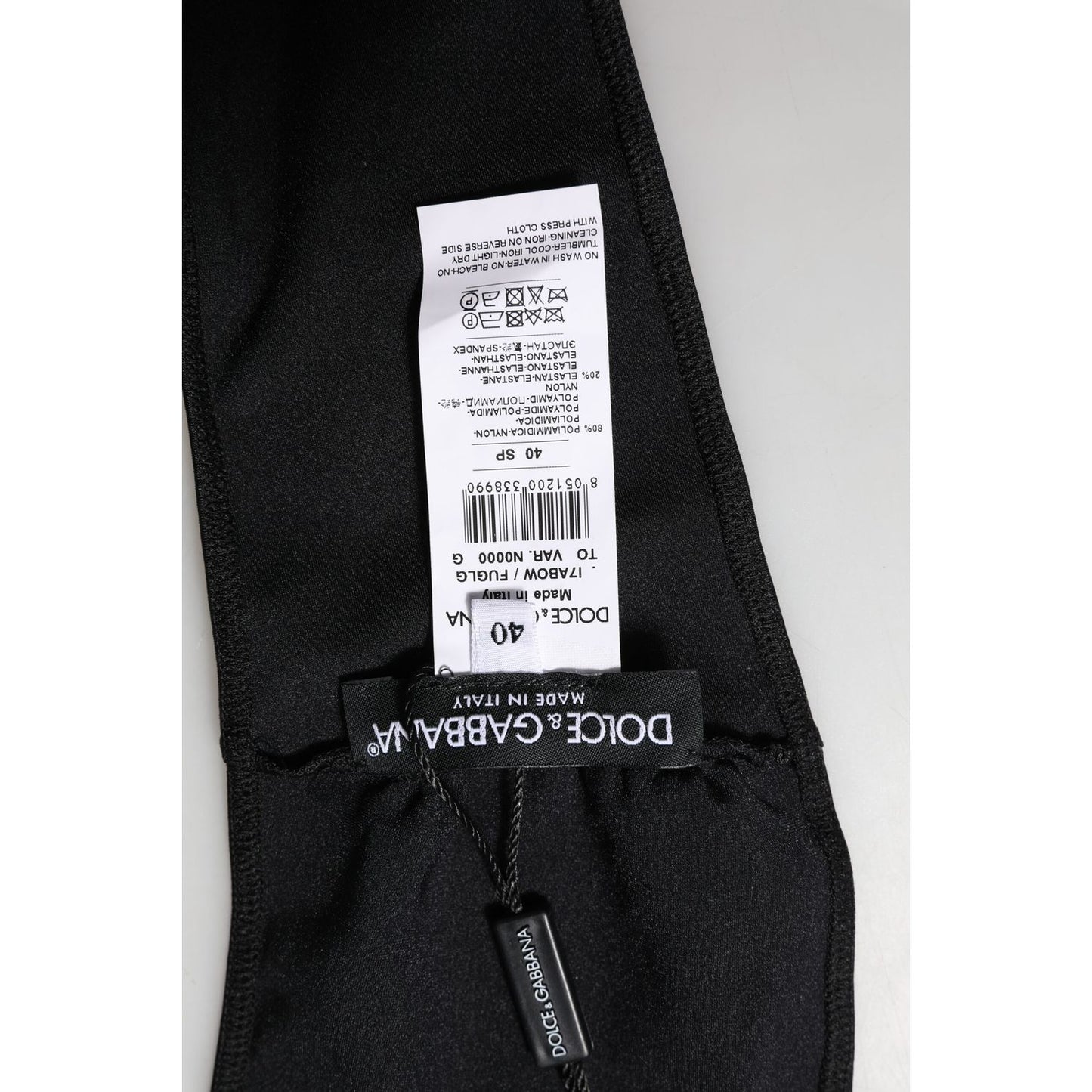 Dolce & Gabbana Black Nylon Blend Bandeau Strapless Tube Top