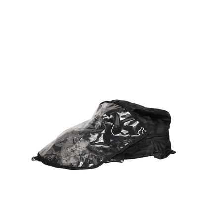 Dolce & Gabbana Black PVC Wide Brim Men Bucket Capello Hat, modern style with sleek design and wide brim for fashion-forward statement.