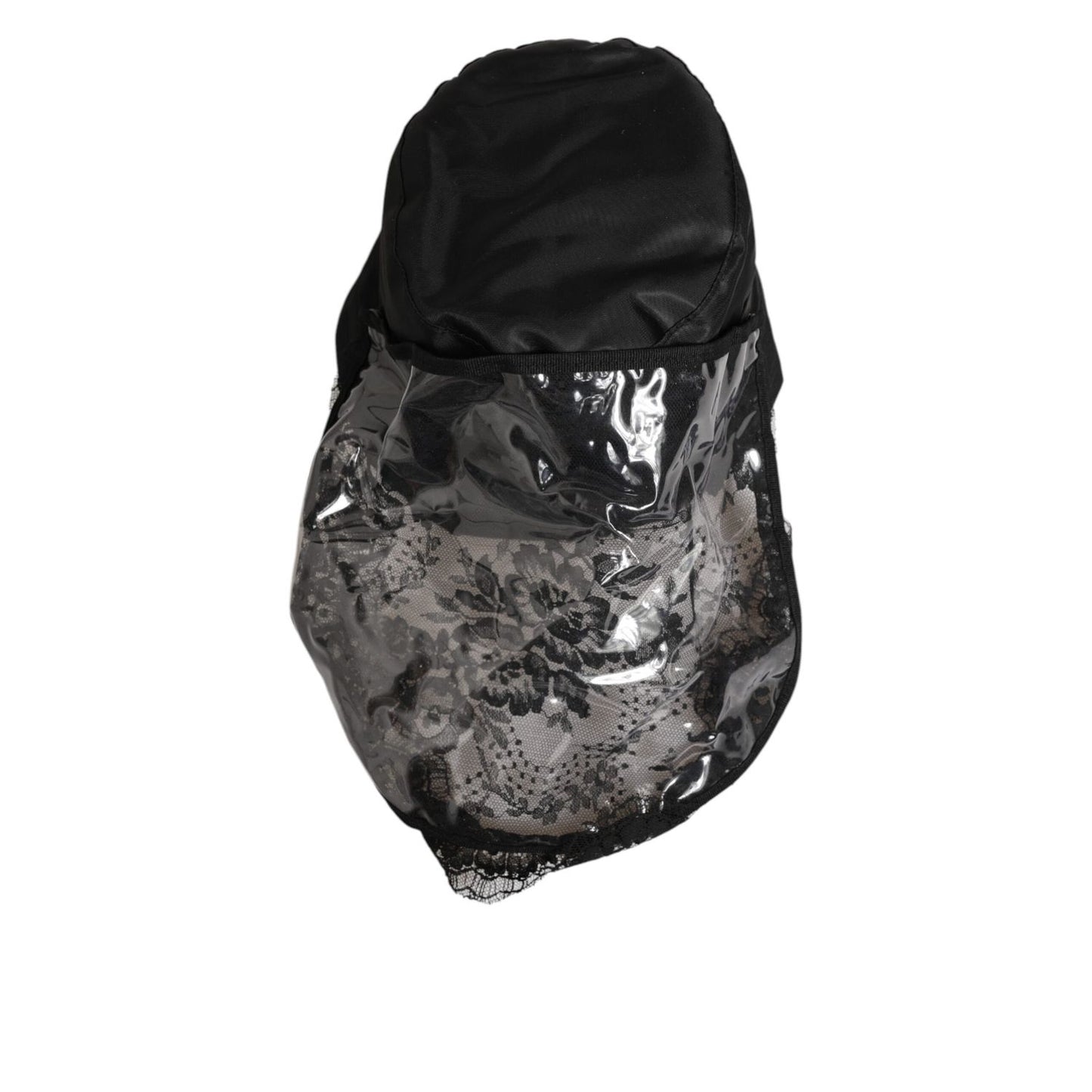 Dolce & Gabbana Black PVC Wide Brim Men Bucket Capello Hat with sleek design and contemporary edge.