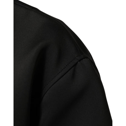 Dolce & Gabbana Black Polyester Logo Plaque Bomber Jacket