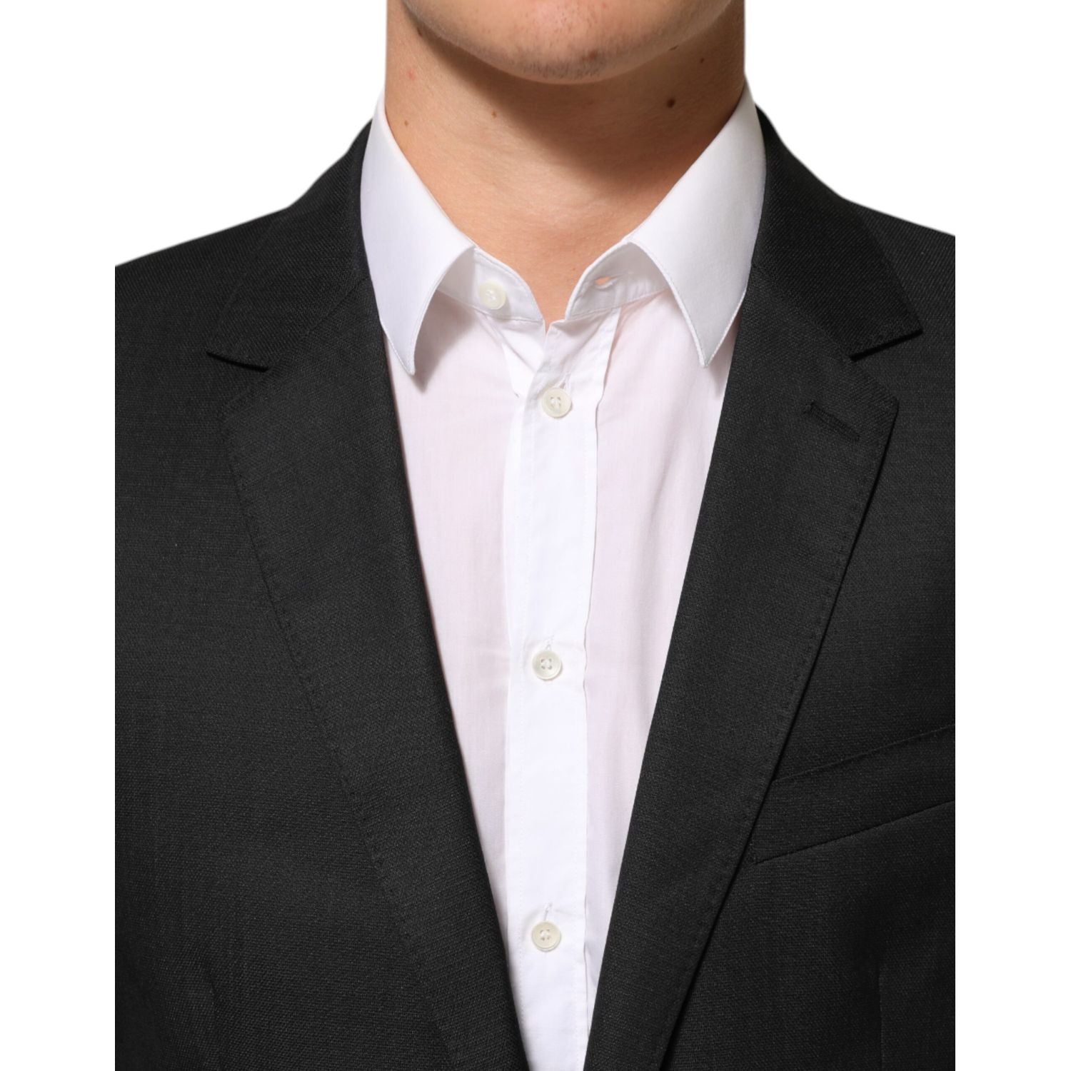 Dolce & Gabbana Black Single Breasted Men Coat MARTINI Blazer