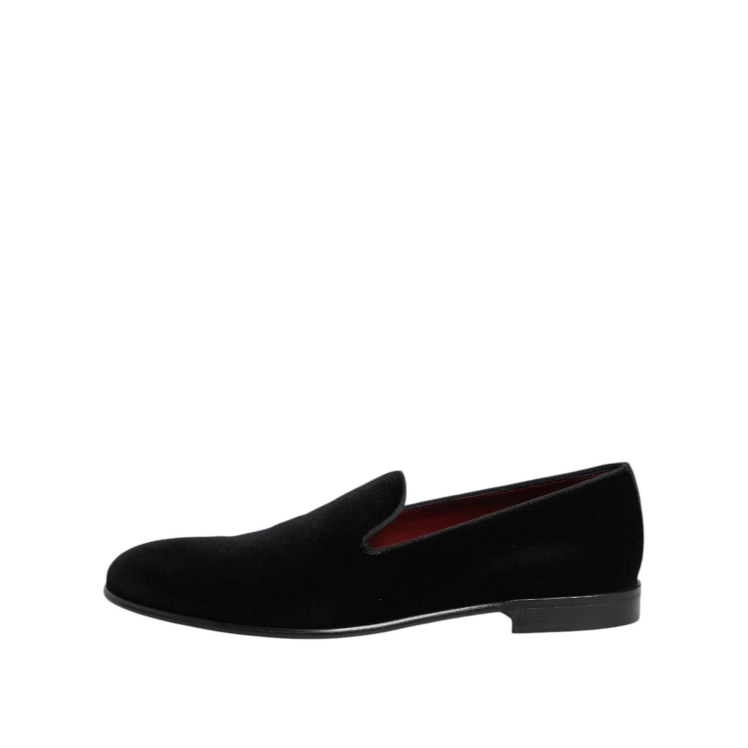 Dolce & Gabbana Black Velvet Slip On Loafers Men Formal Shoes