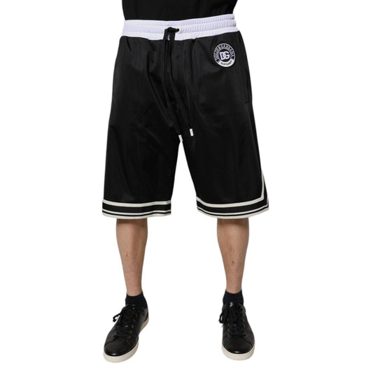 Dolce & Gabbana Black White Men Bermuda Sweatshorts Shorts