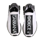 Dolce & Gabbana Black White Slip On Sorrento Sneakers Shoes
