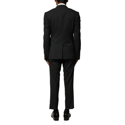 Dolce & Gabbana Black Wool 2 Piece Single Breasted Suit