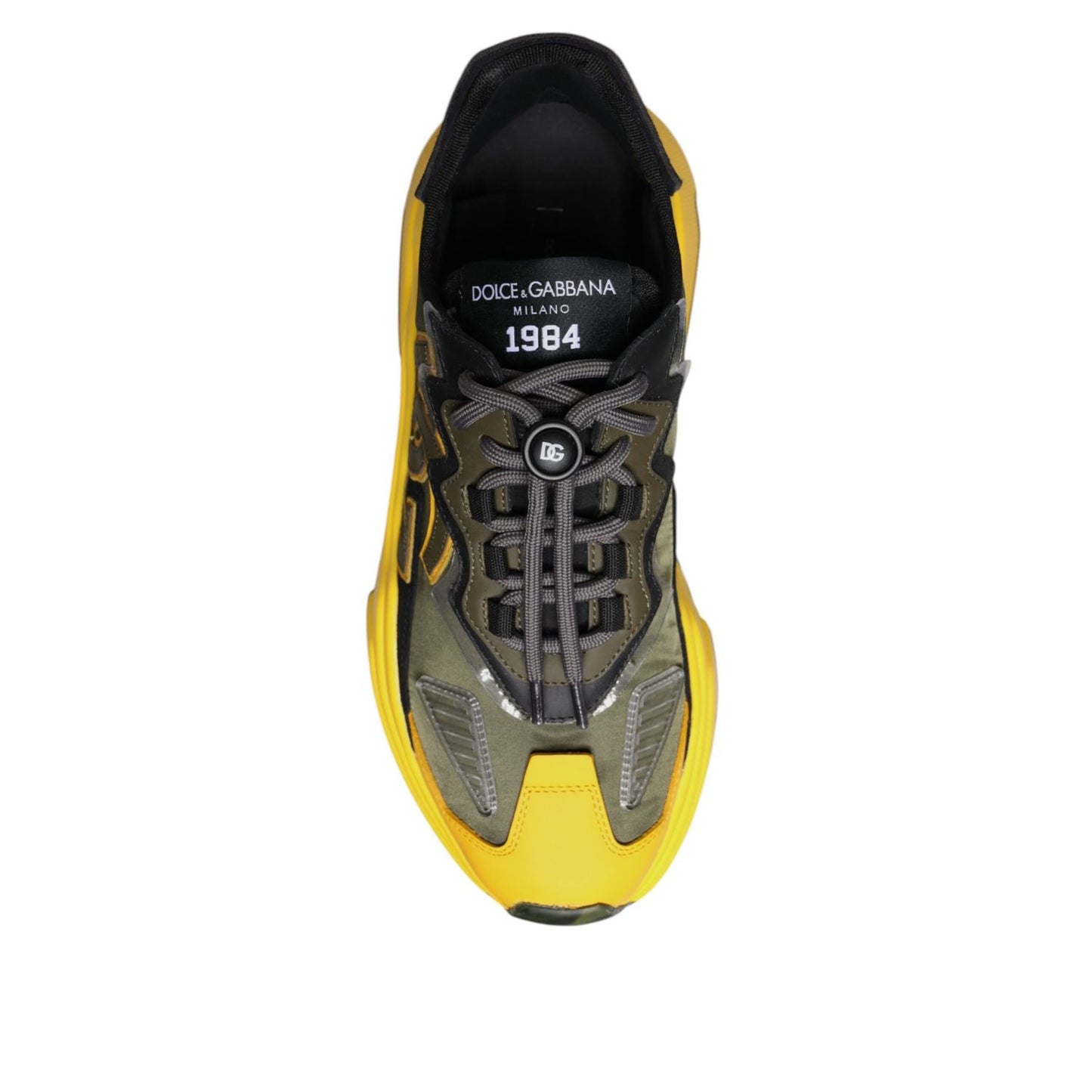 Dolce & Gabbana Black Yellow Daymaster Low Top Sneakers Shoes