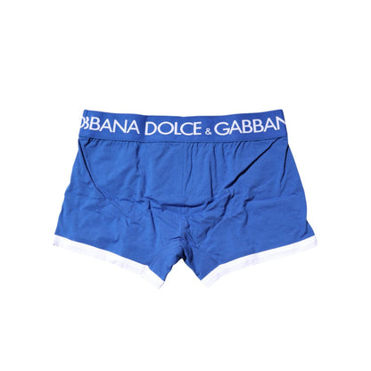Dolce & Gabbana Blue Logo Waist Regular Boxer Brief Underwear