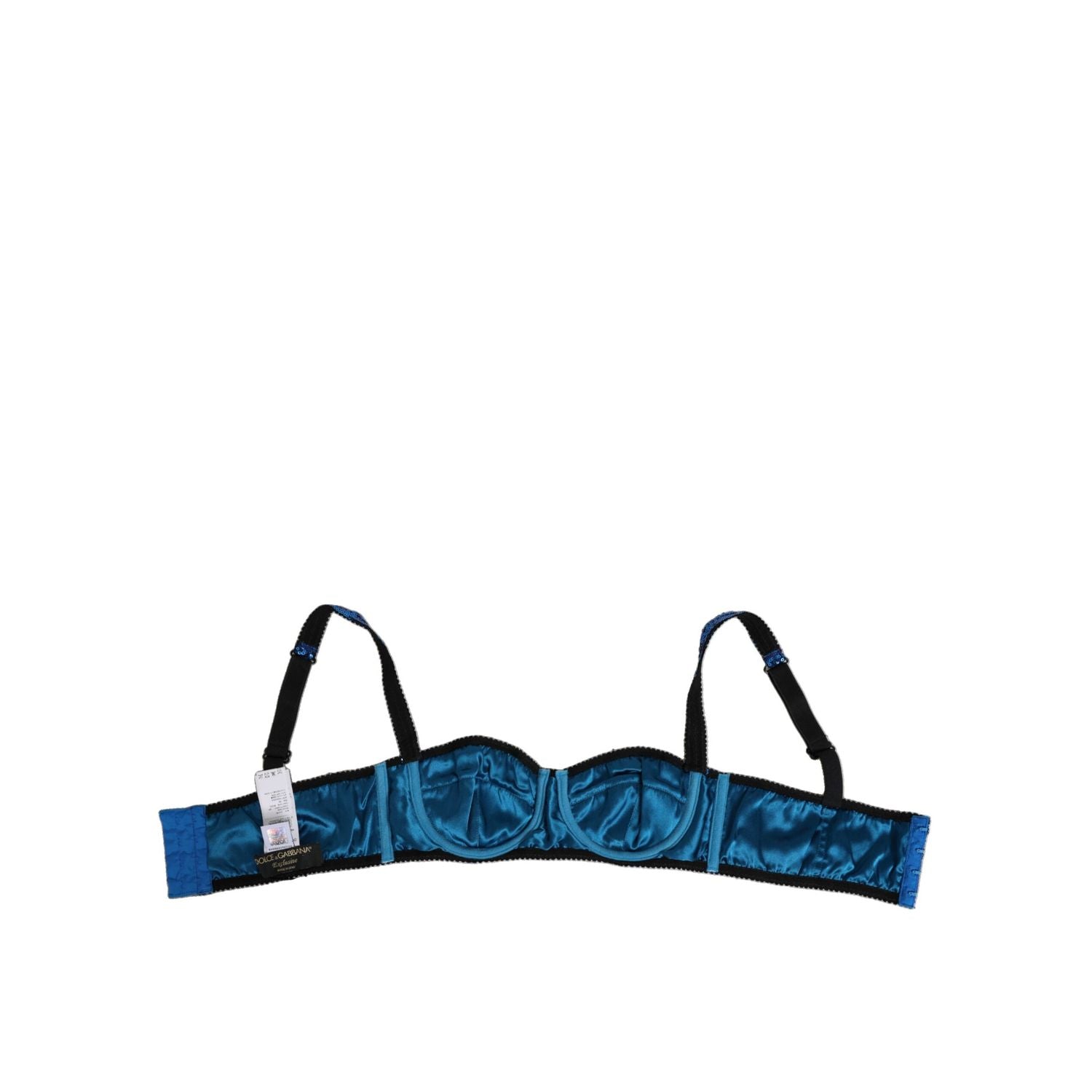 Dolce & Gabbana Blue Sequin Embellished Balconnet Bra Underwear