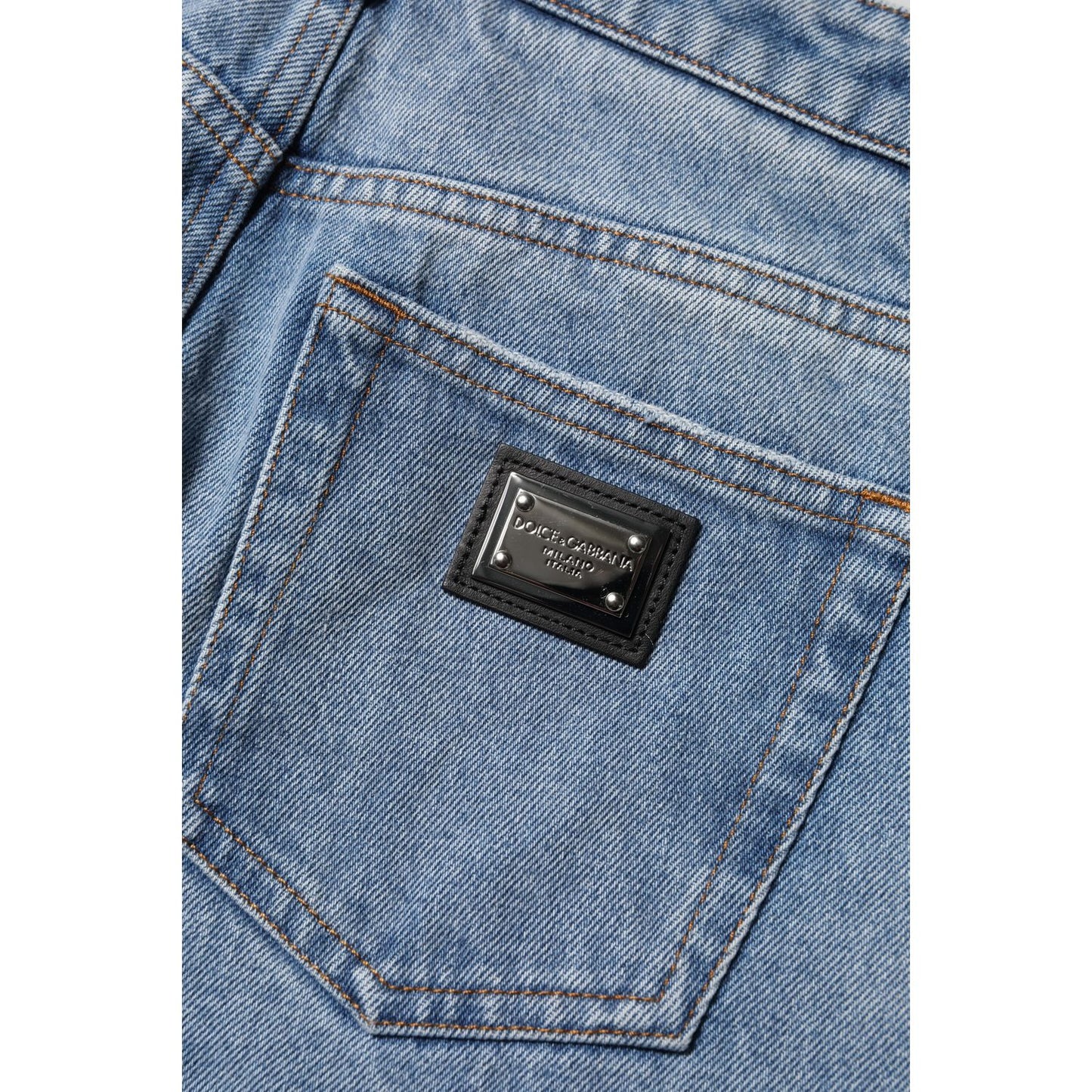 Dolce & Gabbana Blue Washed Skinny High Waist Denim Jeans