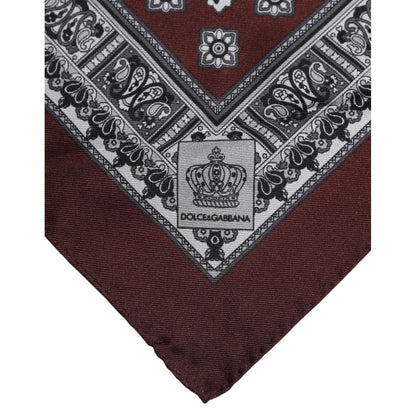 Dolce & Gabbana Bordeaux Bandana Silk Square Handkerchief Scarf