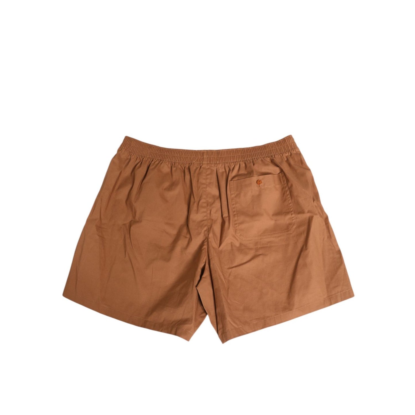 Dolce & Gabbana Brown Cotton Boxer Waistband Short Swimwear