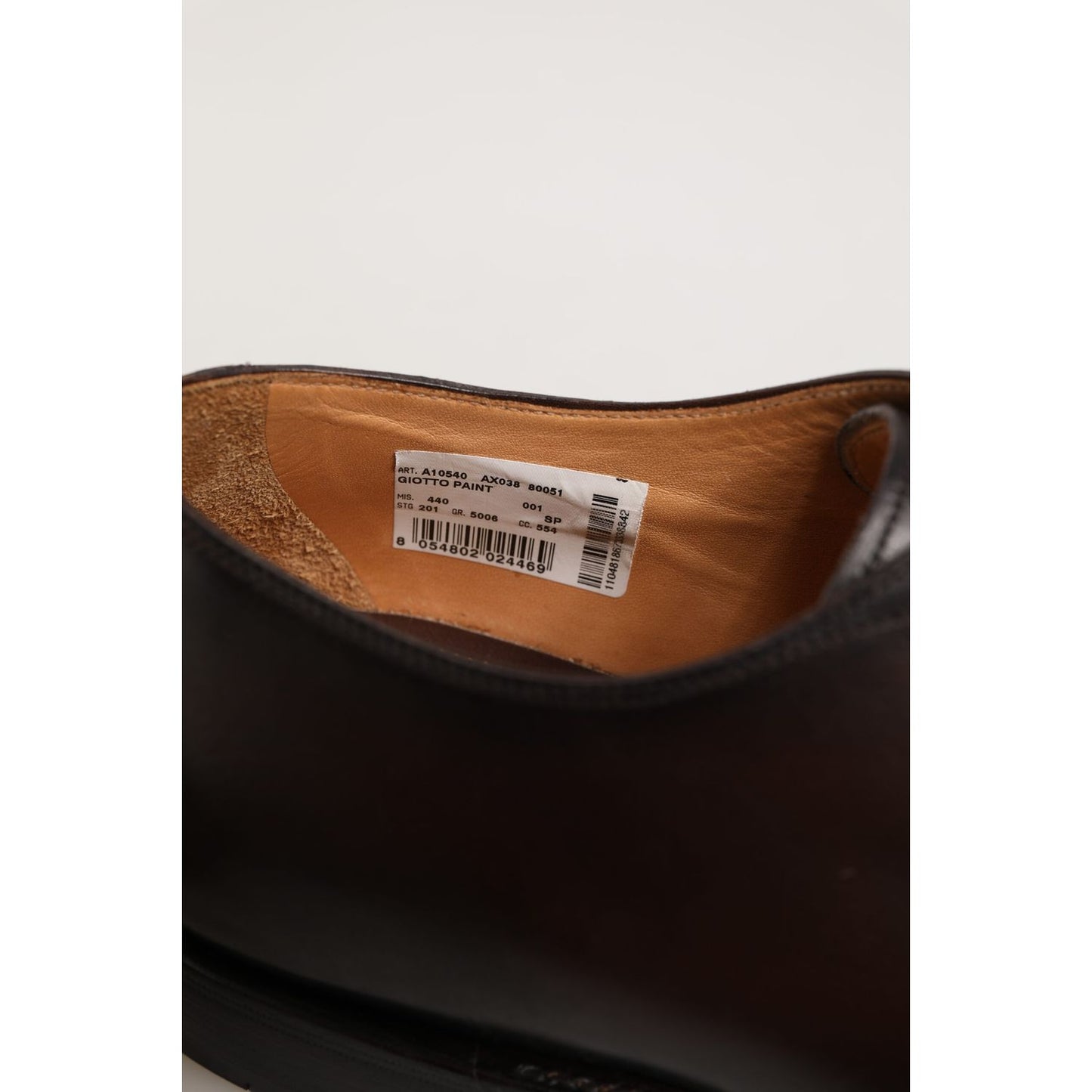 Dolce & Gabbana Brown Leather Lace Up Dress Men Derby Shoes interior with label.