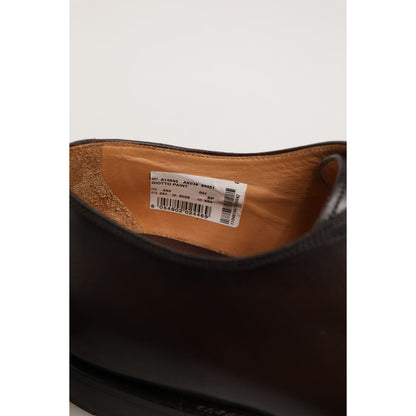 Dolce & Gabbana Brown Leather Lace Up Dress Men Derby Shoes interior with label.