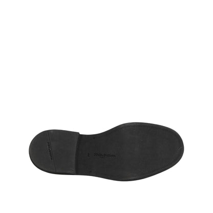 Sole view of Dolce & Gabbana Brown Leather Lace Up Dress Men Oxford Shoes, featuring a sleek black sole for formal elegance.