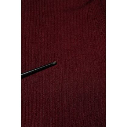Dolce & Gabbana Burgundy Long Sleeves Turtleneck Slim Sweater