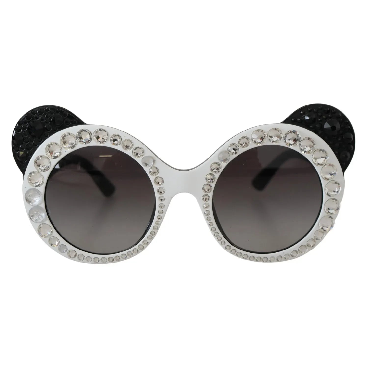 Dolce & Gabbana DG4325BM White Black Acetate Crystal Shades Sunglasses