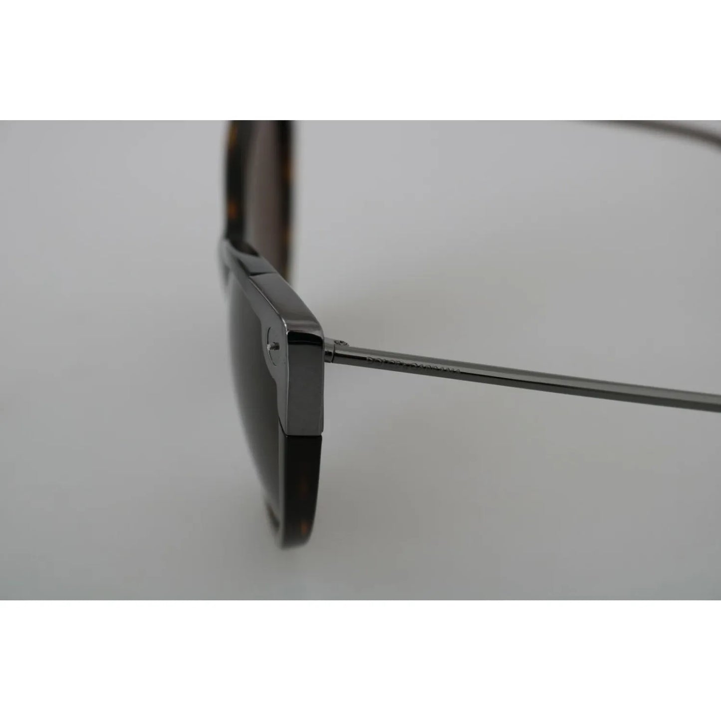 Side view of Dolce & Gabbana DG4337 Dark Havana Cat Eye Women Eyewear Sunglasses missing metal stud
