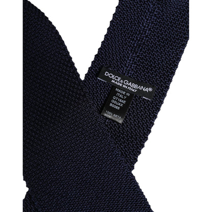 Dolce & Gabbana Dark Blue Silk Adjustable Necktie Tie