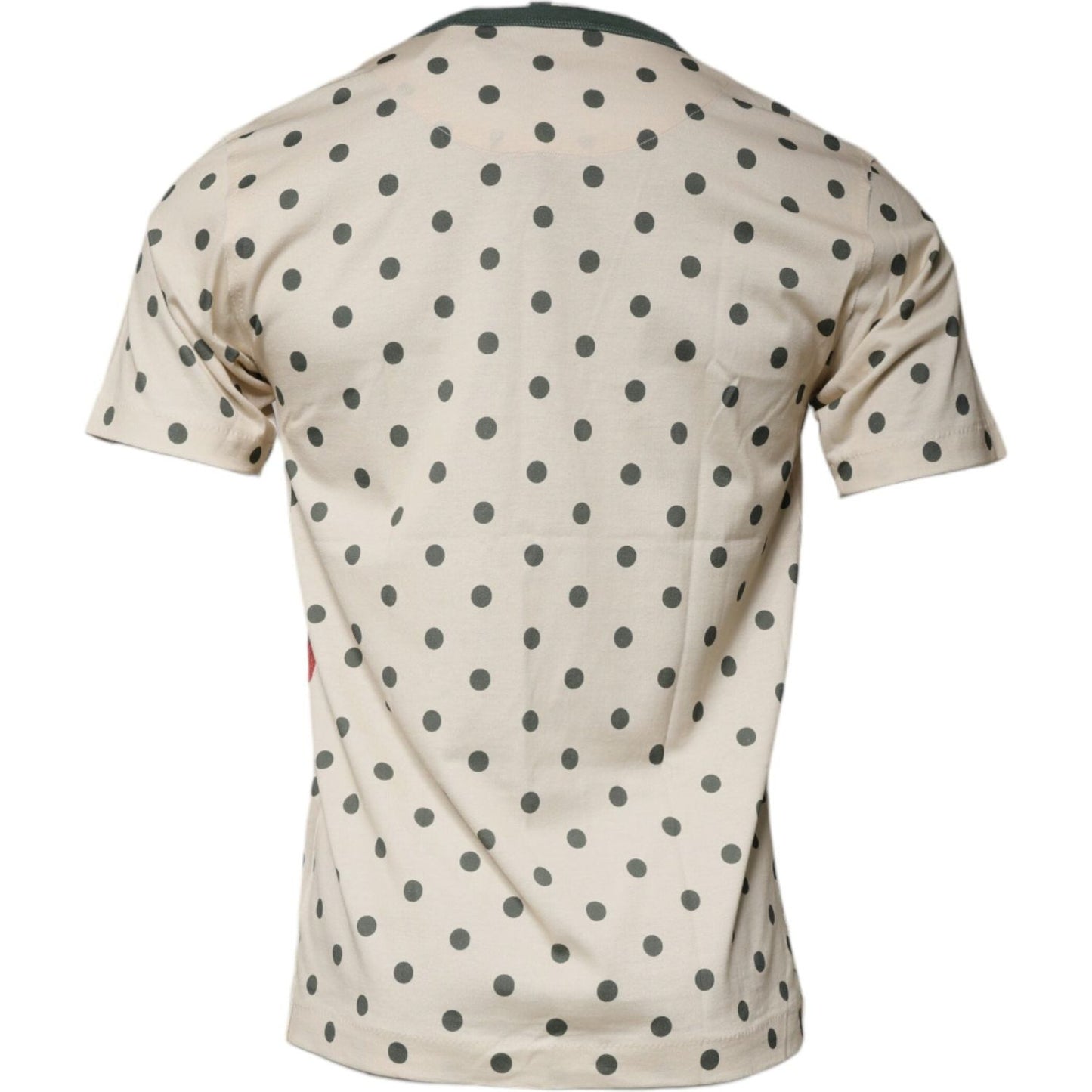 Dolce & Gabbana Beige Graphic Print Polka Dot Cotton T-shirt TSH86890-44