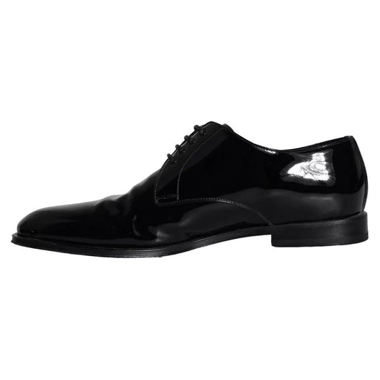 Dolce & Gabbana Black Calfskin Leather Derby Men Dress Shoes MV5704-42