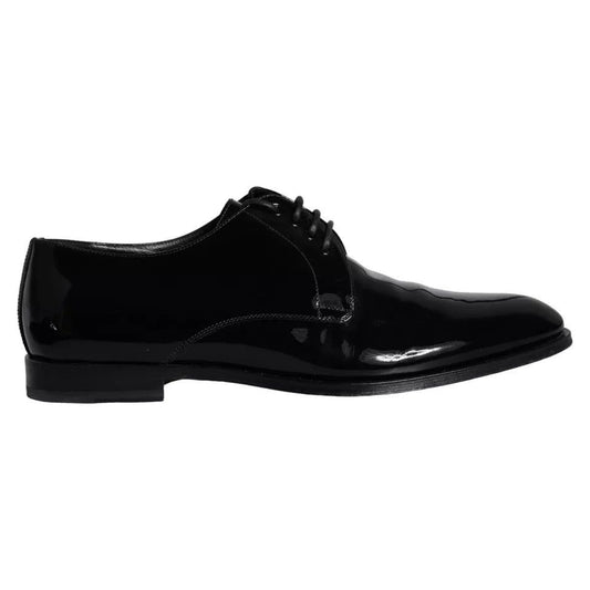Dolce & Gabbana Black Calfskin Leather Derby Men Dress Shoes MV5705-43