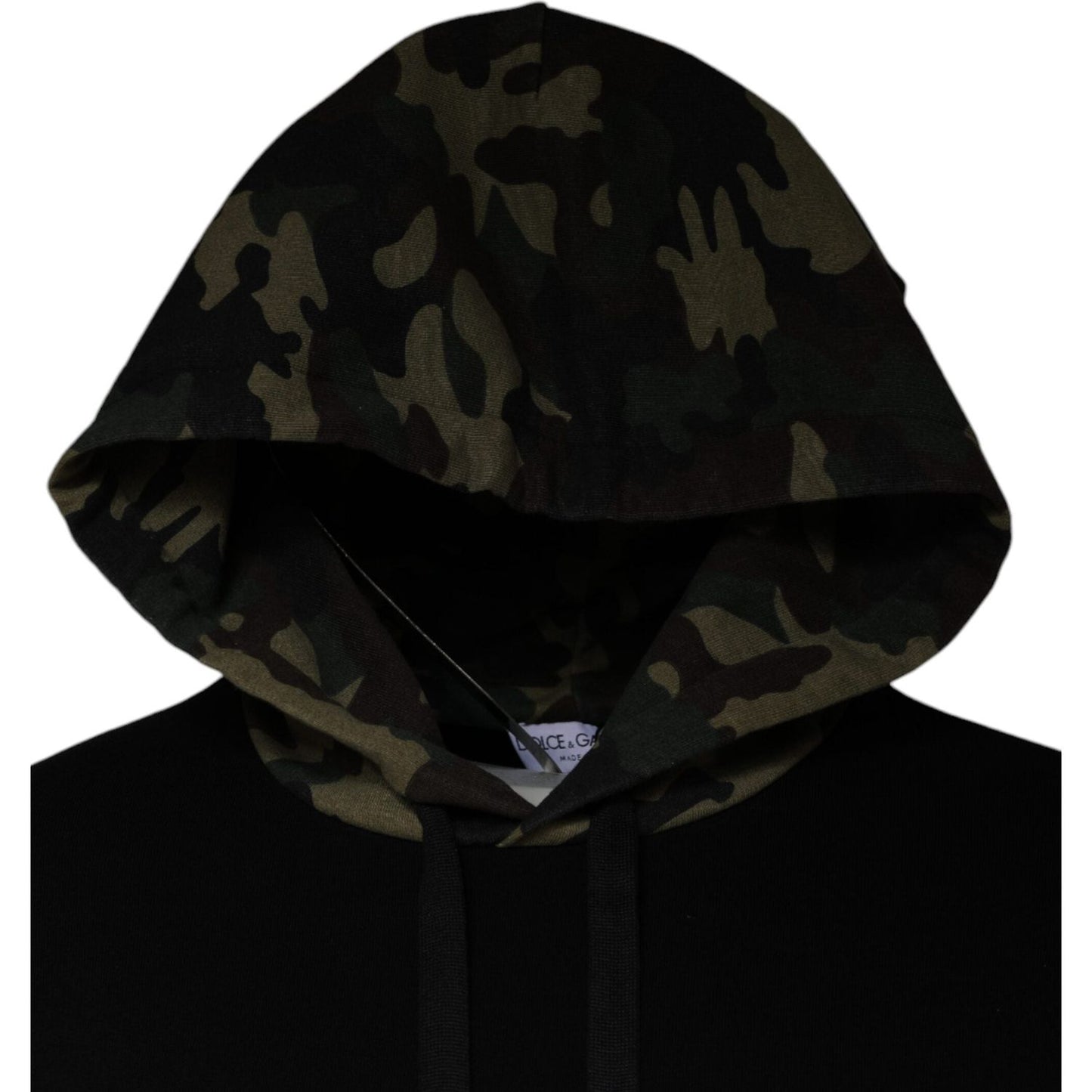 Dolce & Gabbana Black Camouflage Hooded Sweatshirt Sweater TSH87046-46