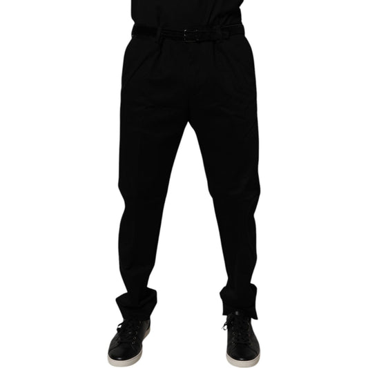 Dolce & Gabbana Black Cotton Men Skinny Dress Formal Pants PAN75198-54