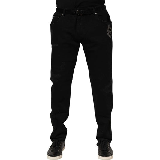 Dolce & Gabbana Black Cotton Skinny Men Denim Jeans PAN76414-58