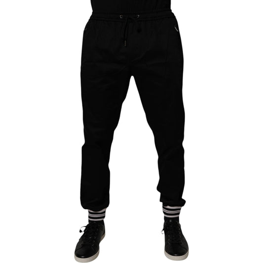 Dolce & Gabbana Black Cotton Stretch Jogger Sweatpants Pants PAN75033-50