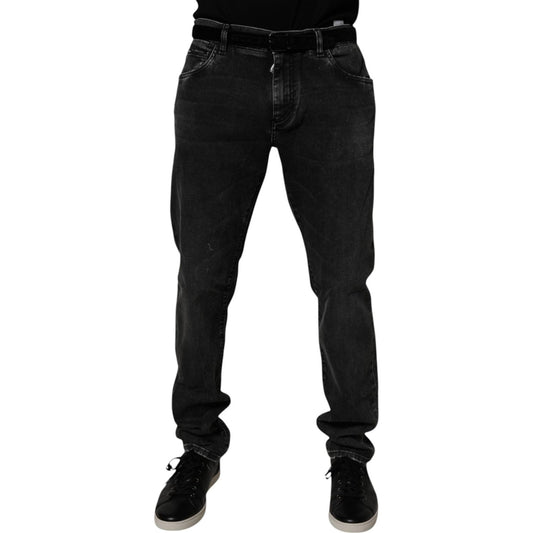 Dolce & Gabbana Black Cotton Stretch Men Skinny Denim Jeans PAN75054-54