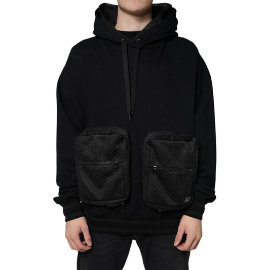 Dolce & Gabbana Black Hooded Pullover Men Sweatshirt Sweater JKT41275-50