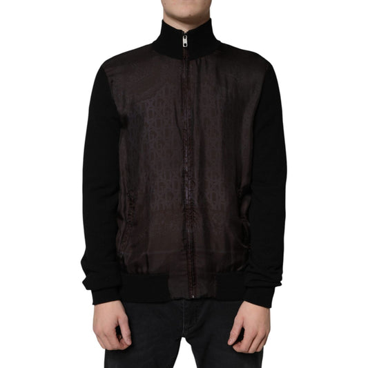 Dolce & Gabbana Black Logo Monogram Full Zip Bomber Jacket JKT3900-50