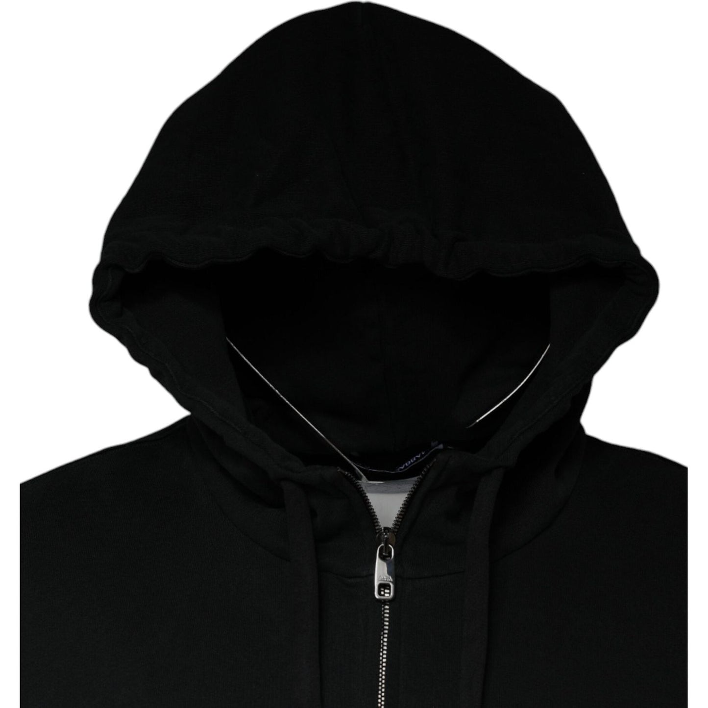 Dolce & Gabbana Black Logo Plaque Hooded Full Zip Sweater TSH86996-54