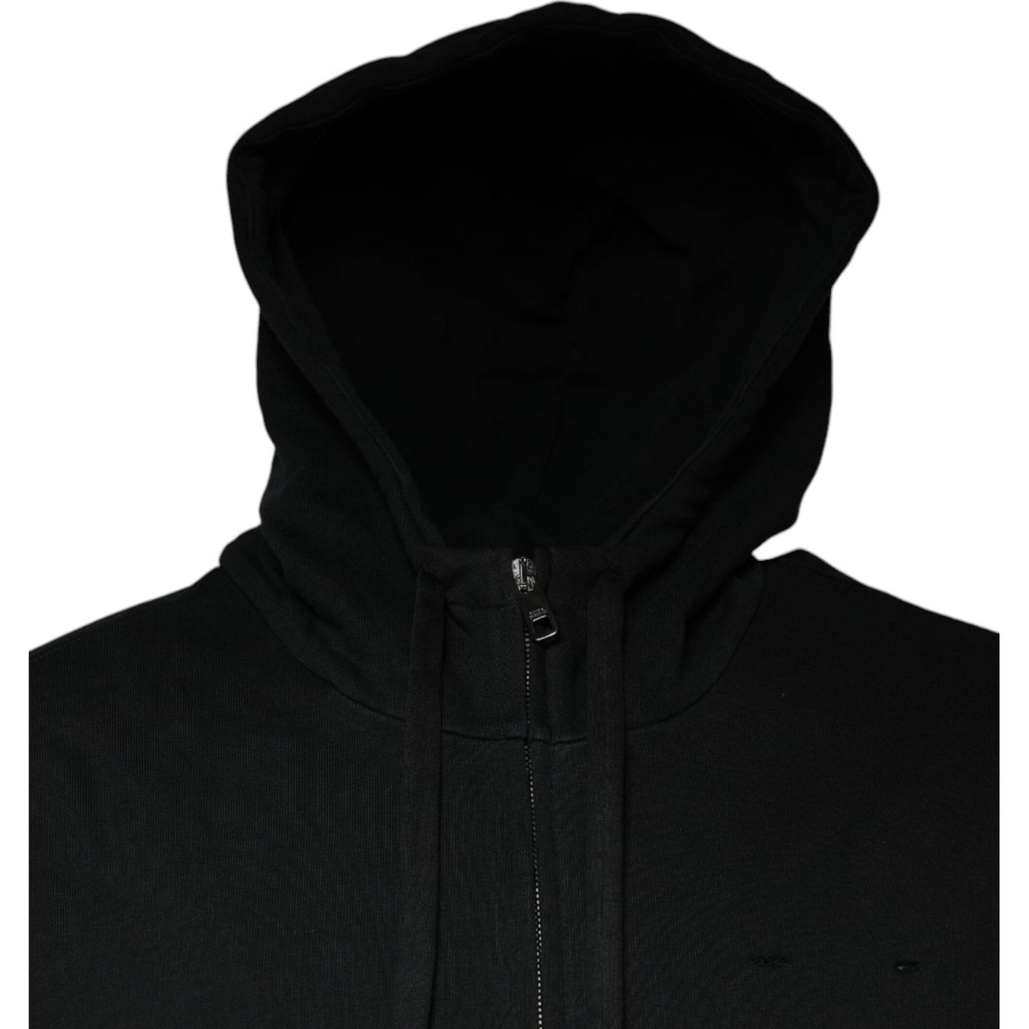 Dolce & Gabbana Black Logo Plaque Hooded Full Zip Sweater TSH86997-44
