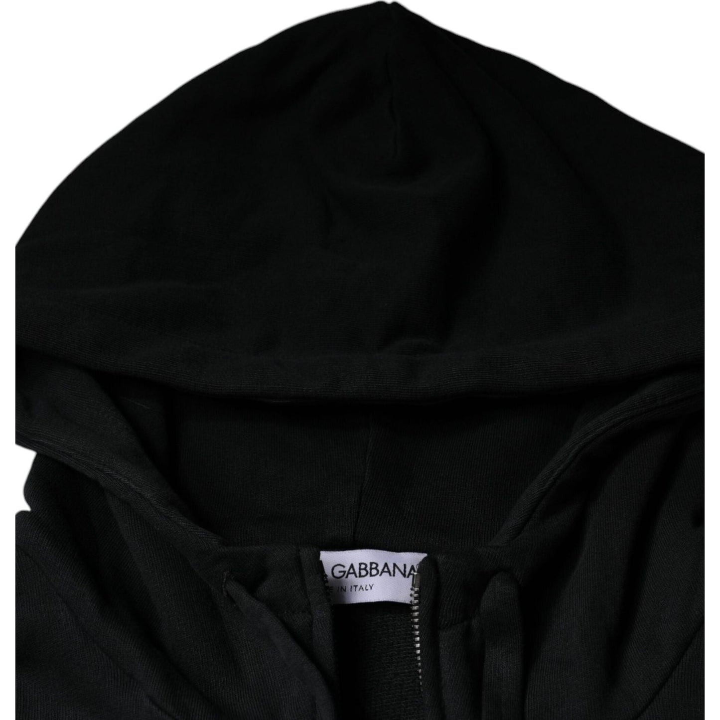Dolce & Gabbana Black Logo Plaque Hooded Full Zip Sweater TSH86997-44