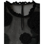 Dolce & Gabbana Black Nylon Mesh Transparent Floral Blouse TSH86550-46