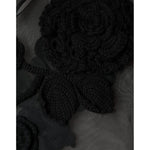 Dolce & Gabbana Black Nylon Mesh Transparent Floral Blouse TSH86550-46