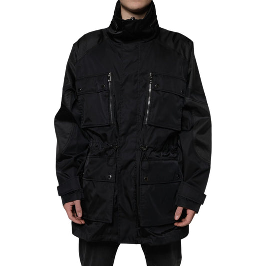 Dolce & Gabbana Black Nylon Winter Men Parka Coat Jacket JKT41278-56
