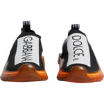 Dolce & Gabbana Black Orange Sorrento Slip On Sneakers Shoes MV6338-40