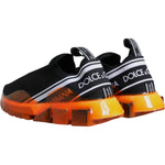 Dolce & Gabbana Black Orange Sorrento Slip On Sneakers Shoes MV6338-40