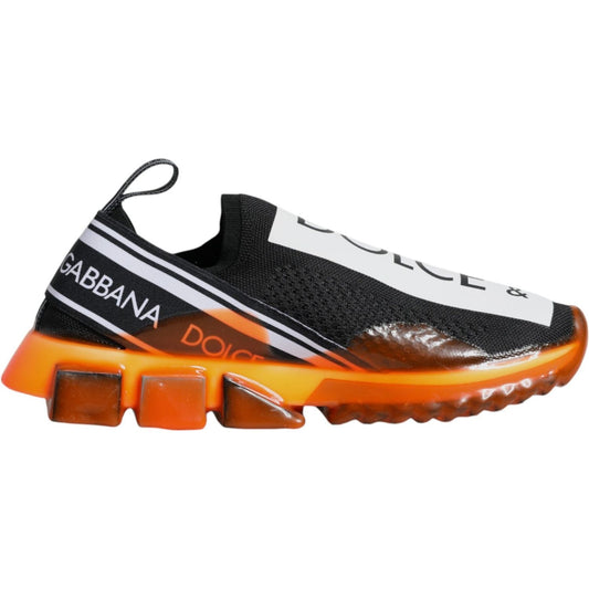 Dolce & Gabbana Black Orange Sorrento Slip On Sneakers Shoes MV6338-40