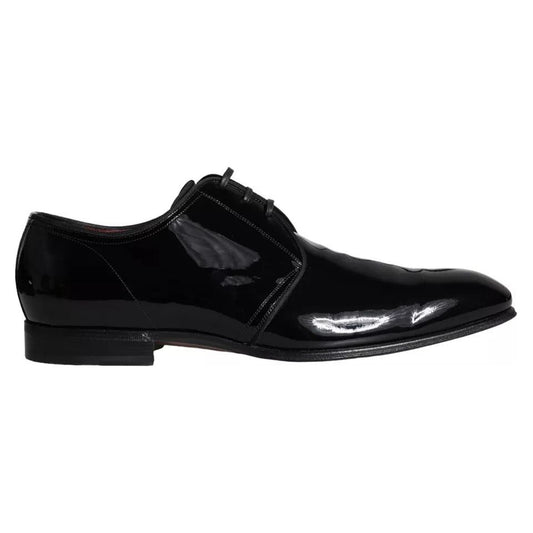 Dolce & Gabbana Black Patent Leather Derby Men Dress Shoes MV5709-42.5