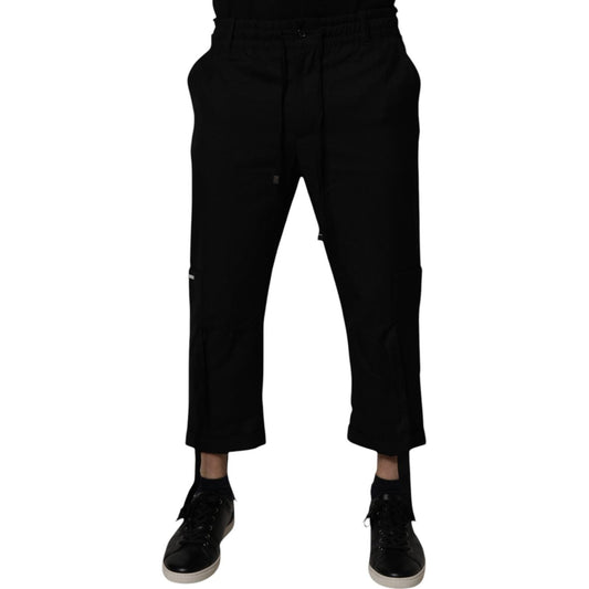 Dolce & Gabbana Black Polyester Men Cropped Pants PAN75035-44