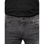Dolce & Gabbana Black Tattered Cotton Skinny Men Denim Jeans PAN74863-48