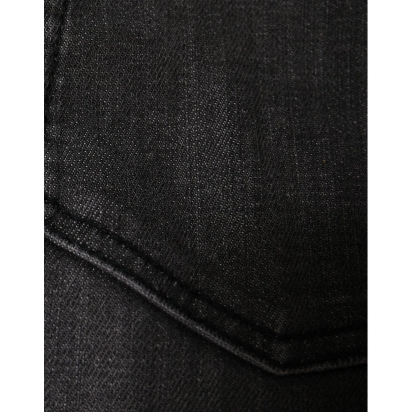 Dolce & Gabbana Black Tattered Cotton Skinny Men Denim Jeans PAN74863-48