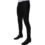 Dolce & Gabbana Black Virgin Wool MenSkinny Dress Formal Pants PAN75048-50