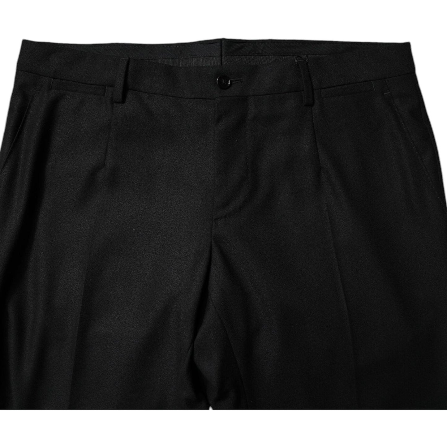 Dolce & Gabbana Black Virgin Wool MenSkinny Dress Formal Pants PAN75048-50