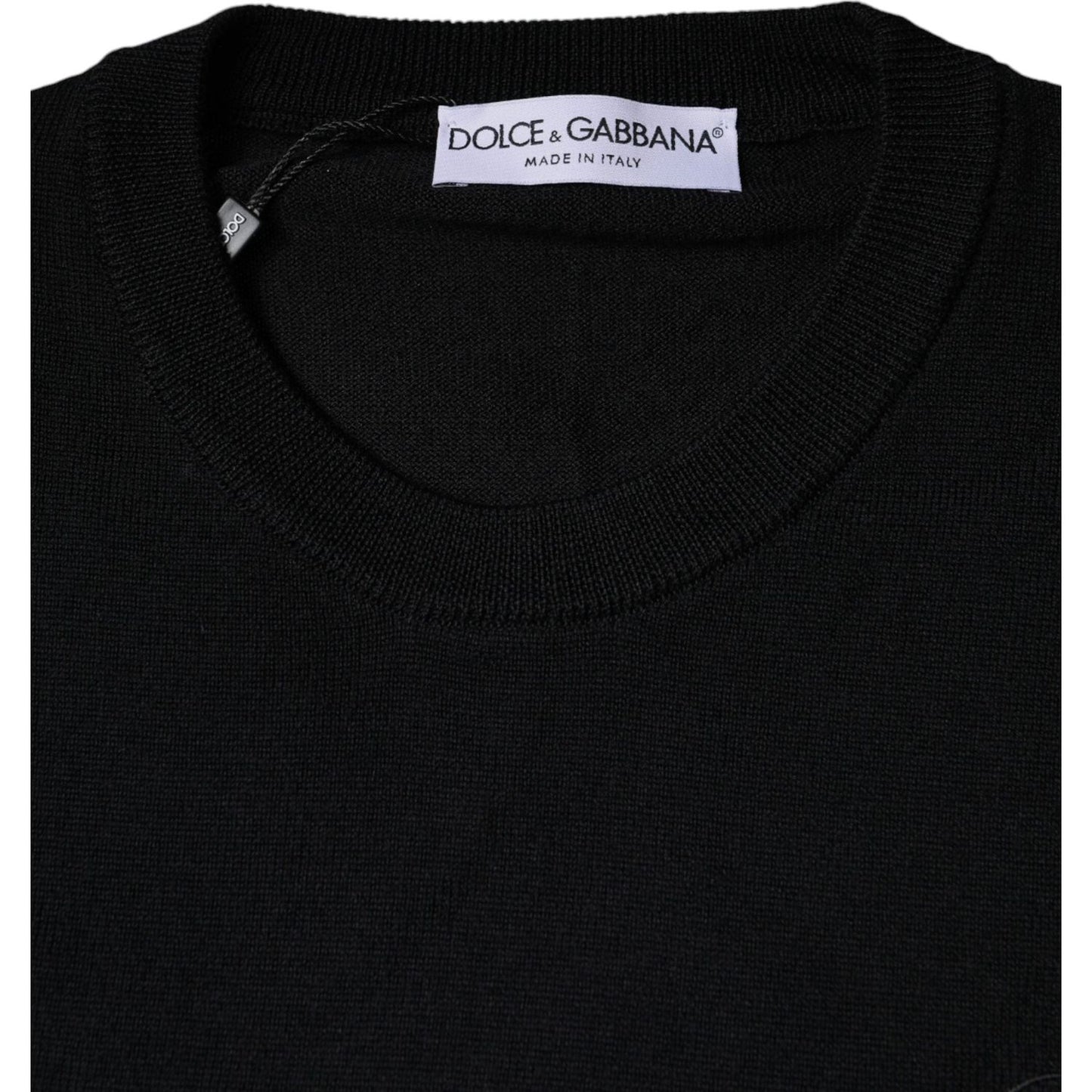 Dolce & Gabbana Black Wool Knit Crew Neck Pullover Sweater TSH86976-50